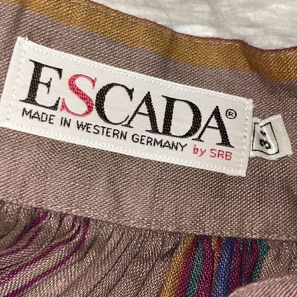 Vintage Escada by SRB Skirt Linen plaid Snap closures 80’s made in Germany - Picture 7 of 11